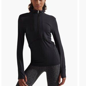 VARLEY Marvale Midlayer Half Zip Pullover Long Sleeve Top Black Size S $99